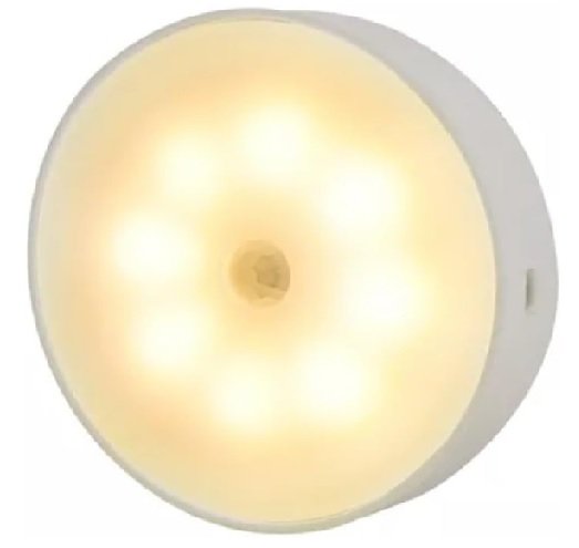 Luz Noturna com Sensor de Movimento - Branco Quente