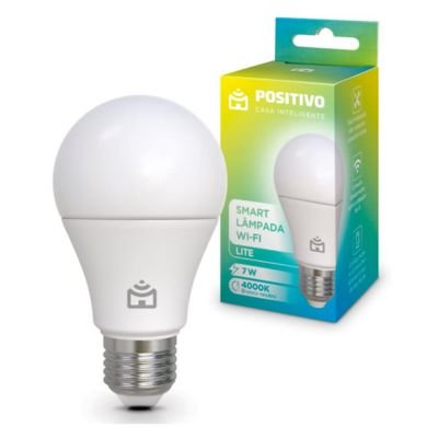 Smart Lâmpada Wi-Fi Lite Positivo Casa Inteligente, Iluminação Branca, 7W, 700 Lúmens, LED, Bivolt, Compatível com Alexa e Google Assistente