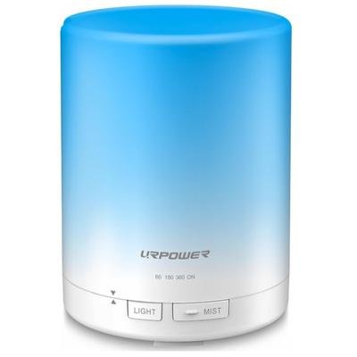 URPOWER Umidificador de ar ultrassônico difusor de óleo essencial de aroma de 300 ml com desligamento automático e difuso contínuo de 6 a 7 horas - 7 luzes que mudam de cor e 4 configurações de temporizador